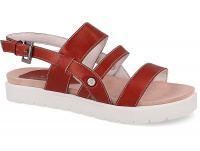 Босоножки Las Espadrillas Pop Love 20436-47  (перламутровый/красный) оптом