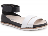 Жіночі босоніжки Las Espadrillas 07-0272-002 (Срібний,Чорний,Білий) оптом