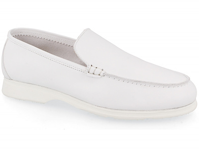 Женские мокасины Las Espadrillas Soft Leather 417-13 Optical White оптом