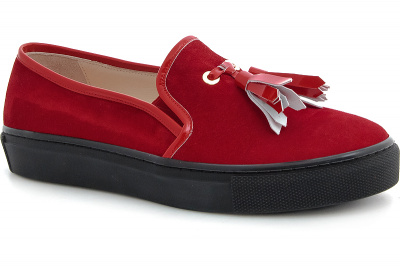 Слипоны Las Espadrillas Red Slipons 03534-473  (красный) оптом