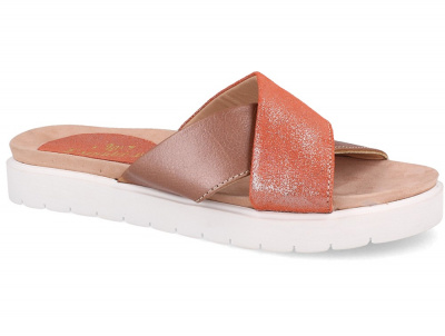 Женские шлёпанцы Las Espadrillas La Ferme Shiny Pink 20438-4534 оптом