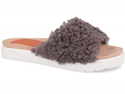 Женские шлепанцы Las Espadrillas Madagaskar Grey 20424-37    (серый) оптом